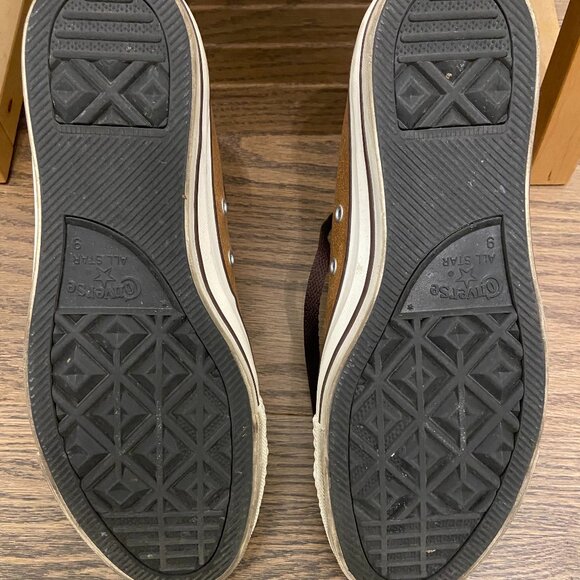 Converse Chuck Taylor Hi Top Sneakers - Brown Leather - Unisex - EUC - Picture 8 of 9